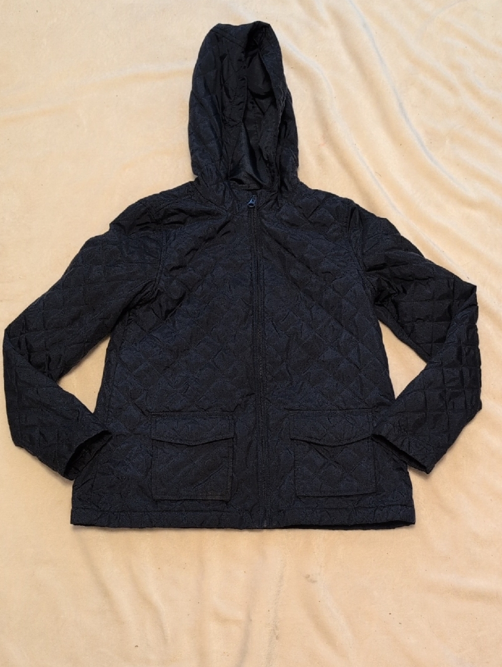 Place Kids Navy Blue Quilted Hooded Jacket Size XL 14